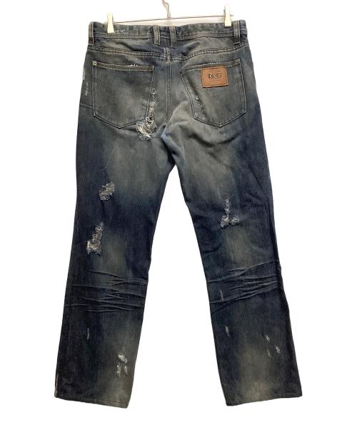 DOLCE & GABBANA（ドルチェ＆ガッバーナ）DOLCE & GABBANA (ドルチェ＆ガッバーナ) ダメージデニムパンツ ブルー サイズ:32の古着・服飾アイテム
