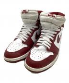 NIKEナイキ）の古着「ハイカットスニーカー」｜ホワイト×ボルドー