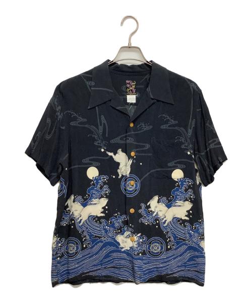 ONIWASOTO（オニワソト）ONIWASOTO (オニワソト) アロハシャツ ブラック サイズ:LLの古着・服飾アイテム