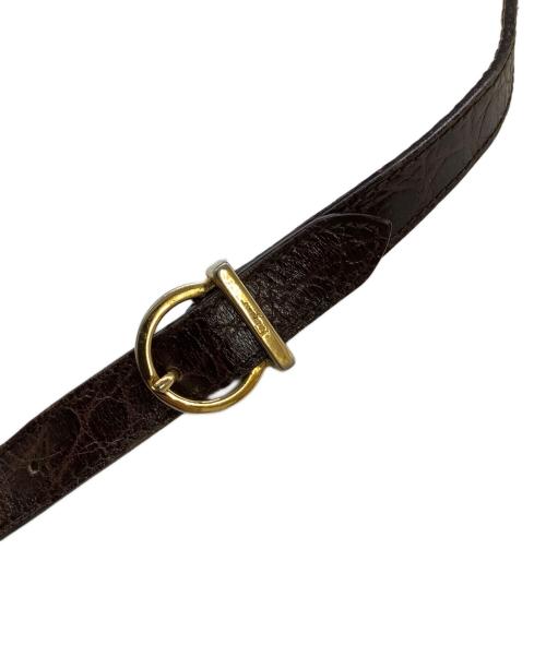 Salvatore Ferragamo（サルヴァトーレ フェラガモ）Salvatore Ferragamo (サルヴァトーレ フェラガモ) 型押しショルダーバッグ ブラウンの古着・服飾アイテム