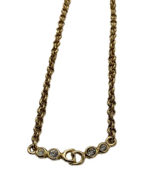 Christian Dior（クリスチャン ディオール）Christian Dior (クリスチャン ディオール) Chriatian Dior  ネックレス　Dior ゴールド　CDロゴラインストーン ゴールドの古着・服飾アイテム