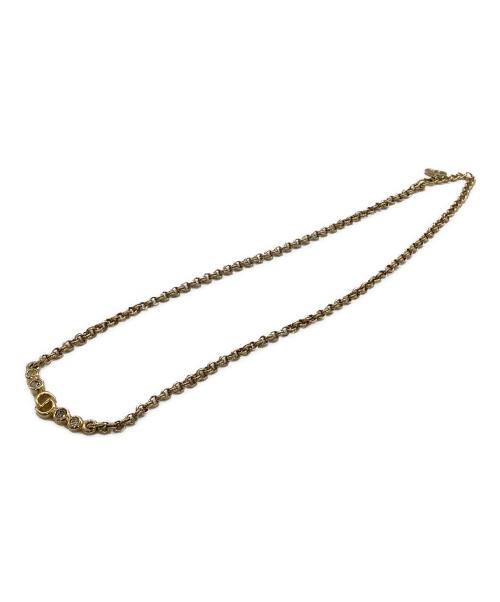 Christian Dior（クリスチャン ディオール）Christian Dior (クリスチャン ディオール) Chriatian Dior  ネックレス　Dior ゴールド　CDロゴラインストーン ゴールドの古着・服飾アイテム