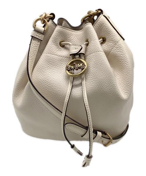 COACH（コーチ）COACH (コーチ) 巾着ショルダーバッグ ベージュの古着・服飾アイテム