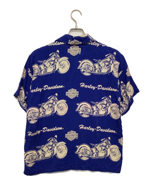 HARLEY-DAVIDSON（ハーレーダビッドソン）HARLEY-DAVIDSON (ハーレーダビッドソン) アロハシャツ ブルー サイズ:Mの古着・服飾アイテム