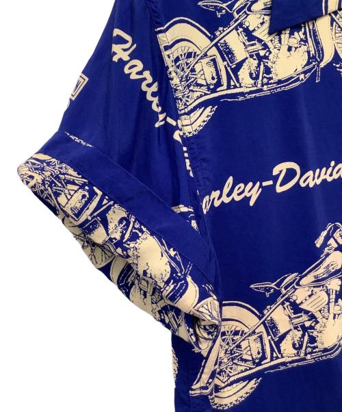 HARLEY-DAVIDSON（ハーレーダビッドソン）HARLEY-DAVIDSON (ハーレーダビッドソン) アロハシャツ ブルー サイズ:Mの古着・服飾アイテム