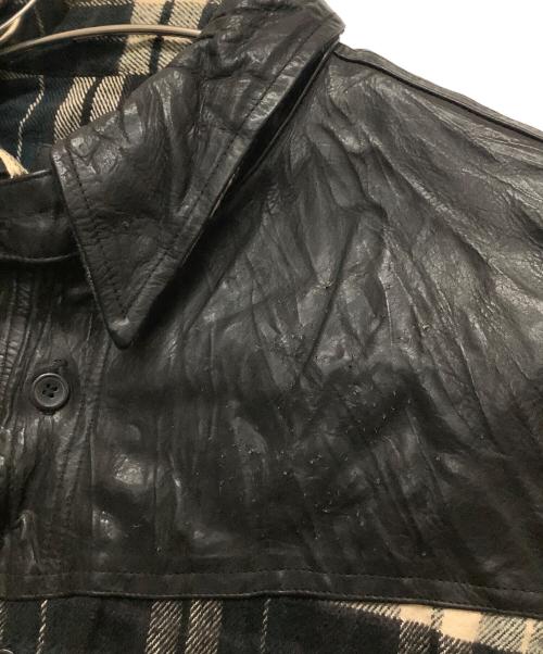 ISAMU KATAYAMA BACKLASH（イサムカタヤマ・バックラッシュ）ISAMU KATAYAMA BACKLASH (イサムカタヤマ・バックラッシュ) レザー切替ウェスタンシャツ グリーン サイズ:Mの古着・服飾アイテム