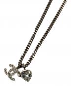 CHANELシャネル）の古着「CHANEL ネックレス シルバー　ココマーク ハートラインストーン」｜シルバー