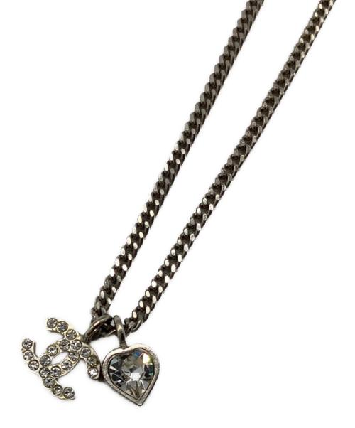 CHANEL（シャネル）CHANEL (シャネル) CHANEL ネックレス シルバー　ココマーク ハートラインストーン シルバーの古着・服飾アイテム