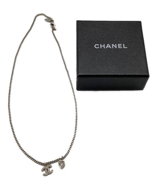 CHANEL（シャネル）CHANEL (シャネル) CHANEL ネックレス シルバー　ココマーク ハートラインストーン シルバーの古着・服飾アイテム