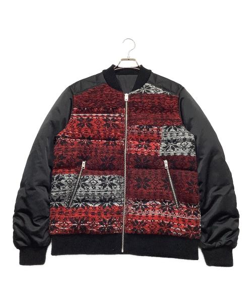 DIESEL（ディーゼル）DIESEL (ディーゼル) ボンバージャケット ブラック×レッド サイズ:Mの古着・服飾アイテム