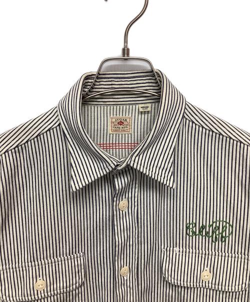 SUGAR CANE（シュガーケーン）SUGAR CANE (シュガーケーン) 長袖シャツ ホワイト×ネイビー サイズ:Mの古着・服飾アイテム