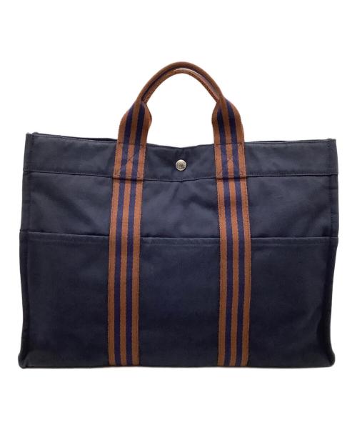 HERMES（エルメス）HERMES (エルメス) フールトゥGM ネイビー×ブラウンの古着・服飾アイテム