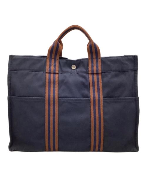 HERMES（エルメス）HERMES (エルメス) フールトゥGM ネイビー×ブラウンの古着・服飾アイテム