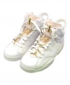 NIKEナイキ）の古着「NIKE Women`s Air Jordan6 Gold Hoopsハイカットスニーカー」｜ホワイト×ピンク