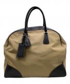 PRADAプラダ）の古着「ボストンバッグ」｜ベージュ×ブラック