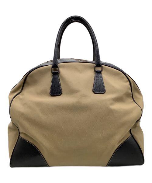 PRADA（プラダ）PRADA (プラダ) ボストンバッグ ベージュ×ブラックの古着・服飾アイテム