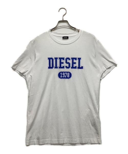 DIESEL（ディーゼル）DIESEL (ディーゼル) Tシャツ ホワイト×ブルー サイズ:Lの古着・服飾アイテム