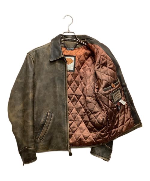 HARLEY-DAVIDSON（ハーレーダビッドソン）HARLEY-DAVIDSON (ハーレーダビッドソン) レザージャケット ブラウン サイズ:34の古着・服飾アイテム