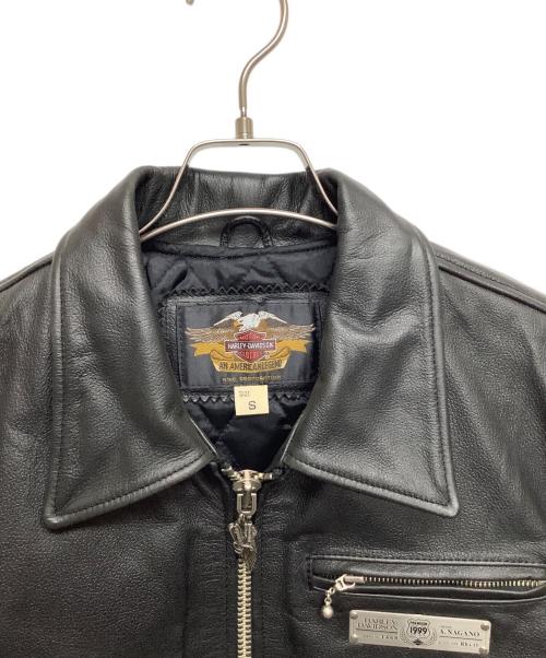 HARLEY-DAVIDSON（ハーレーダビッドソン）HARLEY-DAVIDSON (ハーレーダビッドソン) レザージャケット ブラック サイズ:Sの古着・服飾アイテム