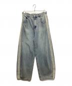 niko andニコアンド）の古着「ラインデニムパンツ」｜ブルー