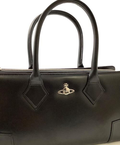Vivienne Westwood（ヴィヴィアンウエストウッド）Vivienne Westwood (ヴィヴィアンウエストウッド) オーブレザーハンドバッグ ブラックの古着・服飾アイテム