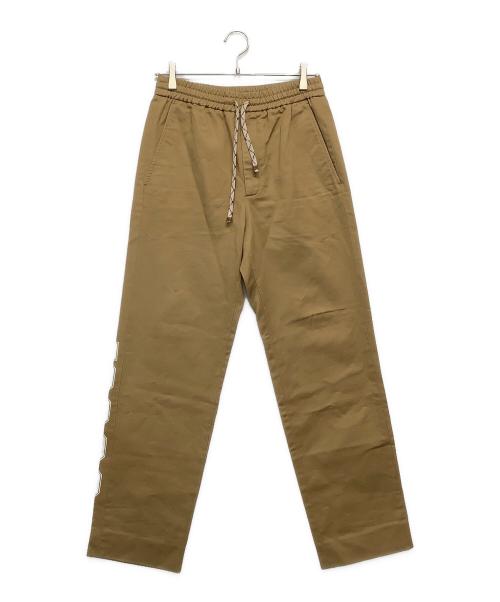 GUCCI（グッチ）GUCCI (グッチ) ロゴプリントドローストリングパンツ ベージュ サイズ:44の古着・服飾アイテム