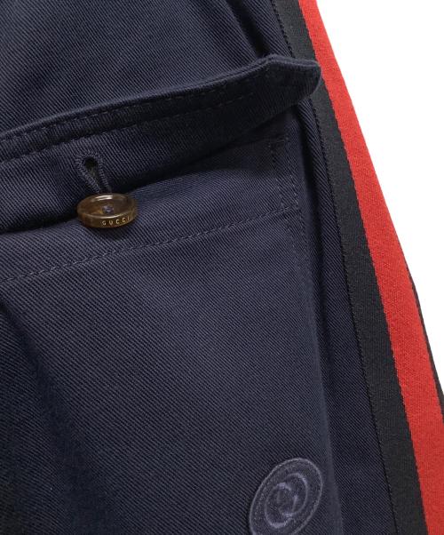 GUCCI（グッチ）GUCCI (グッチ) サイドラインパンツ ネイビー サイズ:44の古着・服飾アイテム