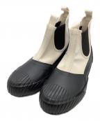 moon starムーンスター）の古着「サイドゴアブーツ」｜ベージュ×ブラック