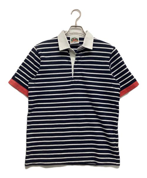 BARBARIAN（バーバリアン）BARBARIAN (バーバリアン) ポロシャツ ネイビー×ホワイト サイズ:Mの古着・服飾アイテム
