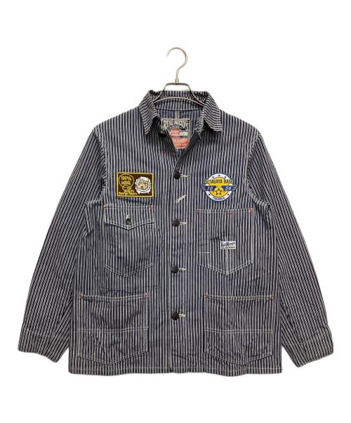 THE REAL McCOY'S（ザ・リアルマッコイズ）THE REAL McCOY'S (ザ・リアルマッコイズ) カバーオール ネイビー×ホワイト サイズ:36の古着・服飾アイテム