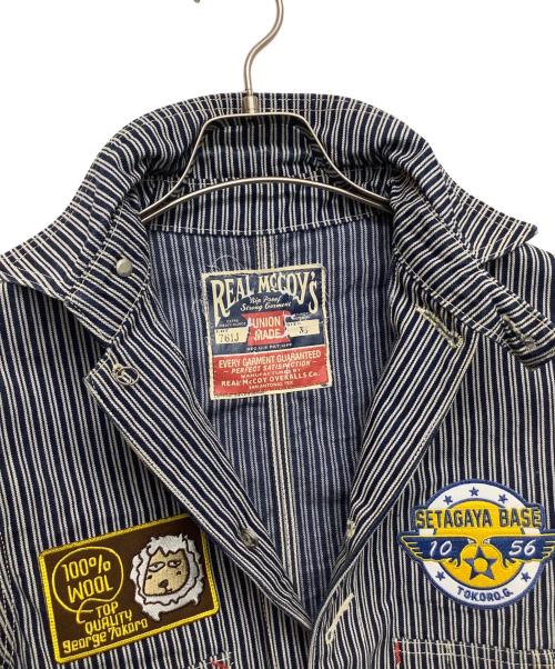 THE REAL McCOY'S（ザ・リアルマッコイズ）THE REAL McCOY'S (ザ・リアルマッコイズ) カバーオール ネイビー×ホワイト サイズ:36の古着・服飾アイテム