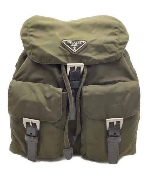 PRADA（プラダ）PRADA (プラダ) ナイロンリュック カーキの古着・服飾アイテム