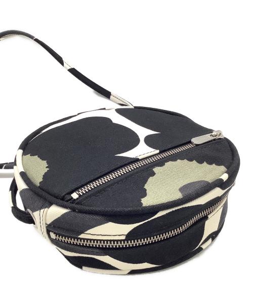 marimekko（マリメッコ）marimekko (マリメッコ) 円形ショルダーバッグ ホワイト×ブラックの古着・服飾アイテム