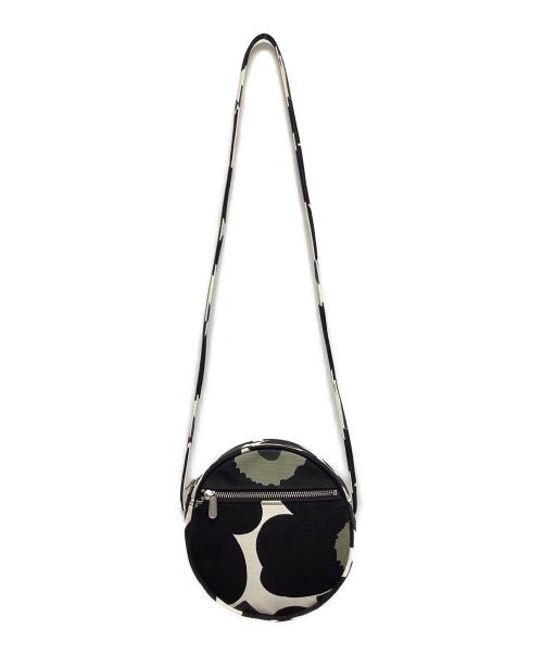 marimekko（マリメッコ）marimekko (マリメッコ) 円形ショルダーバッグ ホワイト×ブラックの古着・服飾アイテム