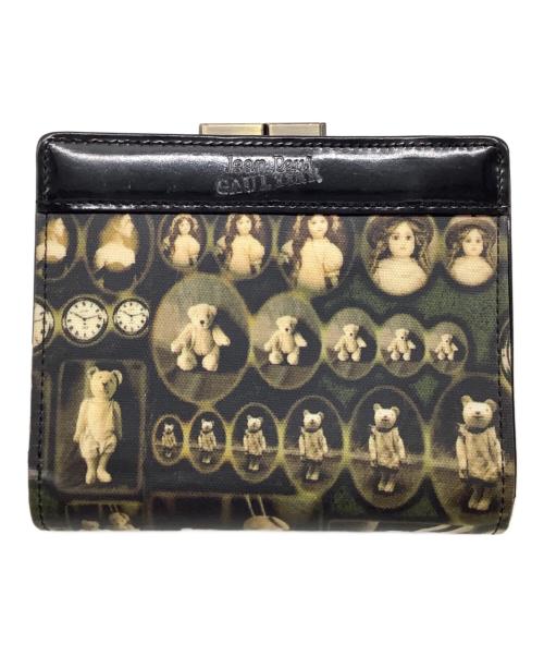 Jean Paul GAULTIER（ジャンポールゴルチェ）Jean Paul GAULTIER (ジャンポールゴルチェ) がま口2つ折り財布 ブラック×グリーンの古着・服飾アイテム