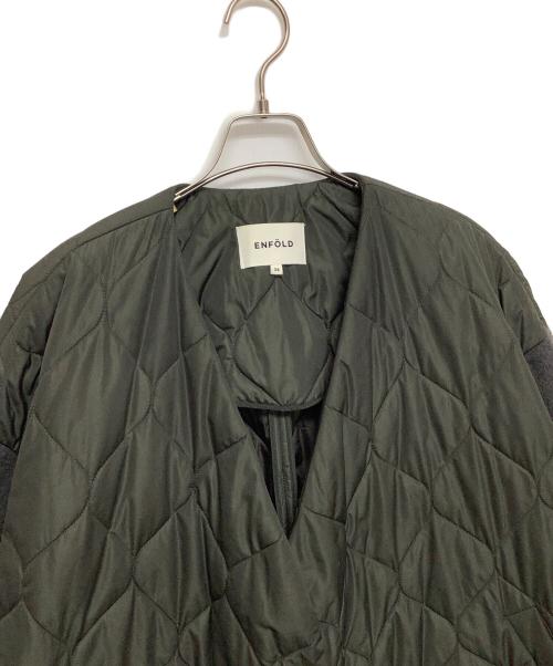 ENFOLD（エンフォルド）ENFOLD (エンフォルド) キルティングAラインコート カーキ サイズ:36の古着・服飾アイテム
