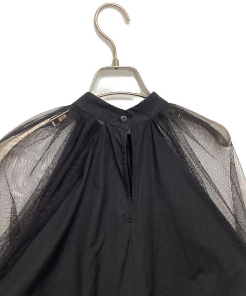 MSGM（エムエスジーエム）MSGM (エムエスジーエム) チュールスリーブブラウス ブラック サイズ:40の古着・服飾アイテム
