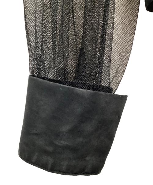 MSGM（エムエスジーエム）MSGM (エムエスジーエム) チュールスリーブブラウス ブラック サイズ:40の古着・服飾アイテム