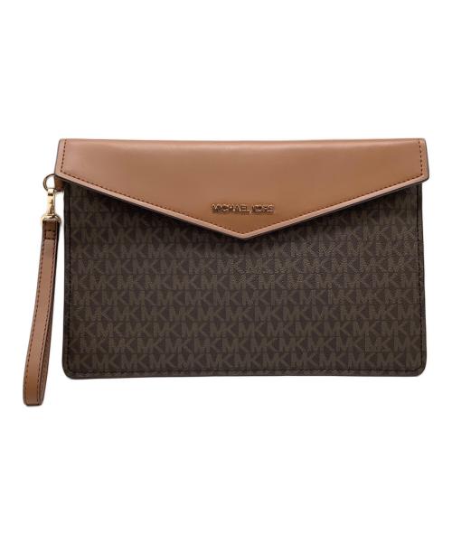 MICHAEL KORS（マイケル・コース）MICHAEL KORS (マイケルコース) クラッチバッグ ブラウンの古着・服飾アイテム