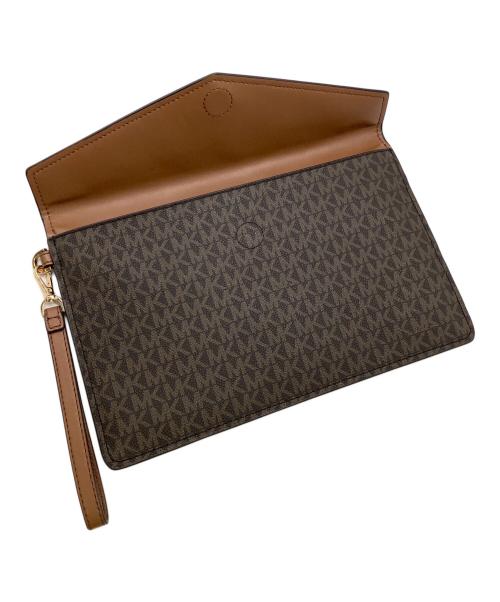 MICHAEL KORS（マイケル・コース）MICHAEL KORS (マイケルコース) クラッチバッグ ブラウンの古着・服飾アイテム
