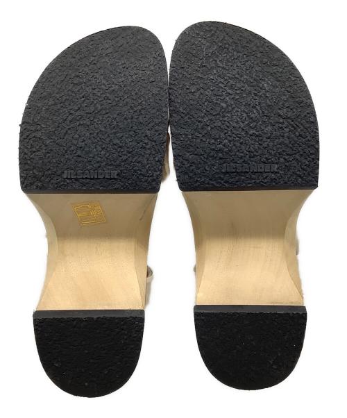 JIL SANDER（ジルサンダー）JIL SANDER (ジルサンダー) ウッドサンダル ナチュラル×ホワイト サイズ:36の古着・服飾アイテム