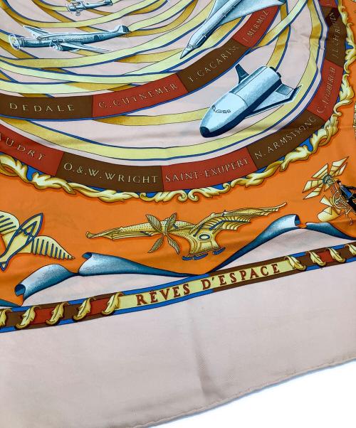 HERMES（エルメス）HERMES (エルメス) スカーフ ベージュ×オレンジの古着・服飾アイテム