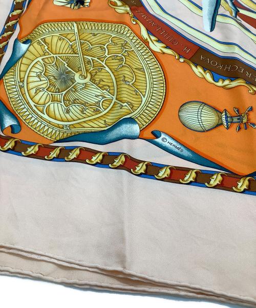 HERMES（エルメス）HERMES (エルメス) スカーフ ベージュ×オレンジの古着・服飾アイテム