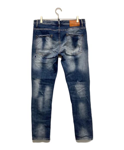DSQUARED2（ディースクエアード）DSQUARED2 (ディースクエアード) ダメージ加工デニムパンツ インディゴ サイズ:50の古着・服飾アイテム