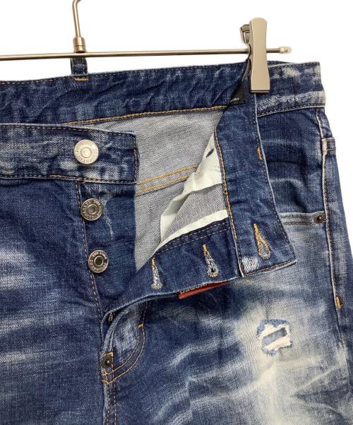 DSQUARED2（ディースクエアード）DSQUARED2 (ディースクエアード) ダメージ加工デニムパンツ インディゴ サイズ:50の古着・服飾アイテム
