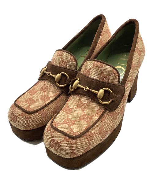 GUCCI（グッチ）GUCCI (グッチ) ローファーパンプス ブラウン サイズ:37 1/2の古着・服飾アイテム