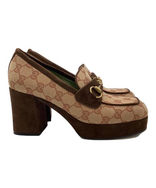 GUCCI（グッチ）GUCCI (グッチ) ローファーパンプス ブラウン サイズ:37 1/2の古着・服飾アイテム