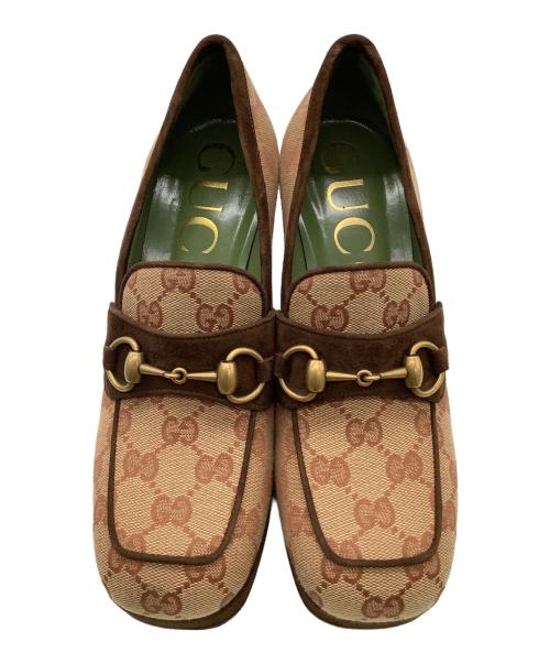 GUCCI（グッチ）GUCCI (グッチ) ローファーパンプス ブラウン サイズ:37 1/2の古着・服飾アイテム