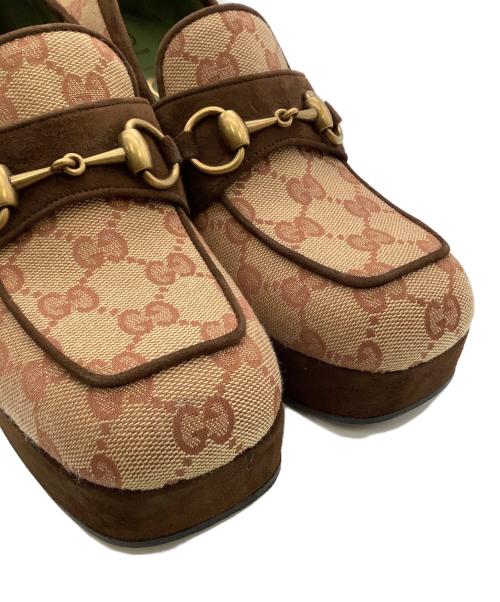 GUCCI（グッチ）GUCCI (グッチ) ローファーパンプス ブラウン サイズ:37 1/2の古着・服飾アイテム
