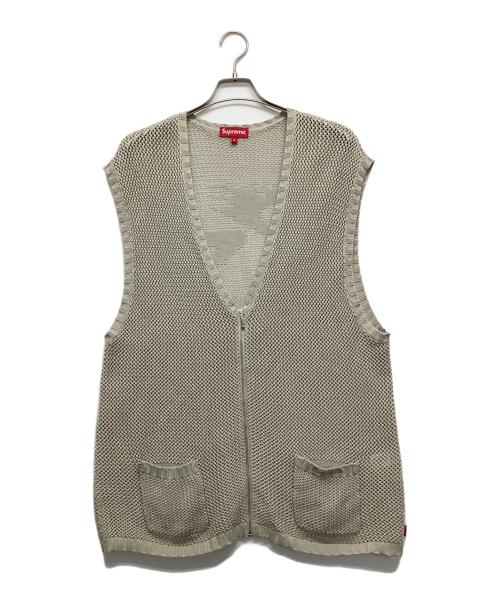 SUPREME（シュプリーム）SUPREME (シュプリーム) Dragon zip up Sweater Vest ベージュ サイズ:Mの古着・服飾アイテム